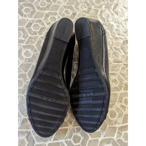 Life Stride Soft System Black Juliana Leather Slip On Wedge Flats Size 11 - Picture 6 of 14